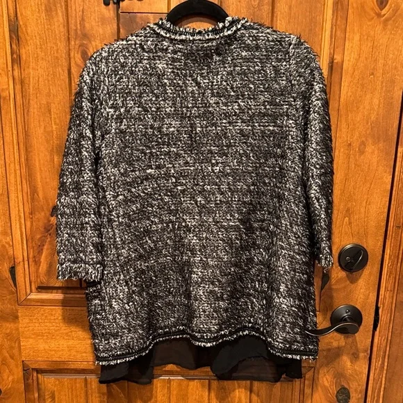 Zara Black and White Textured Cardigan - Picture 8 of 10